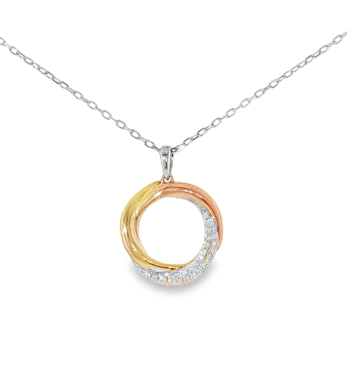 H.J. Namdar Tri Color Circle Pendant