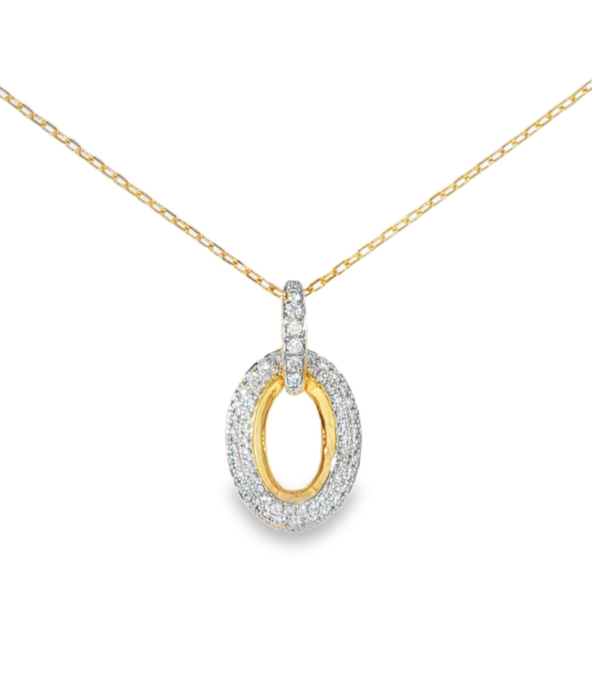 H.J. Namdar Pave Diamond Oval Drop Pendant