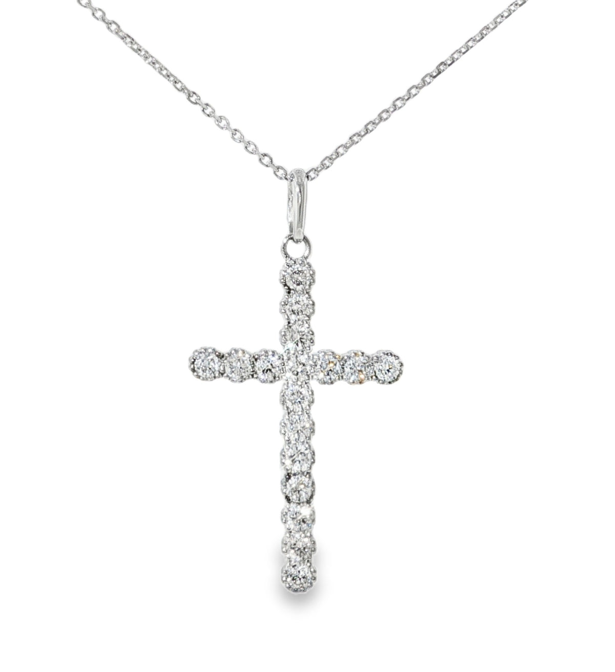 H.J. Namdar Diamond Beaded Bezel Cross Pendant