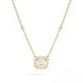 Ashi Diamond Couture Emerald Classic Solitaire Halo Pendant