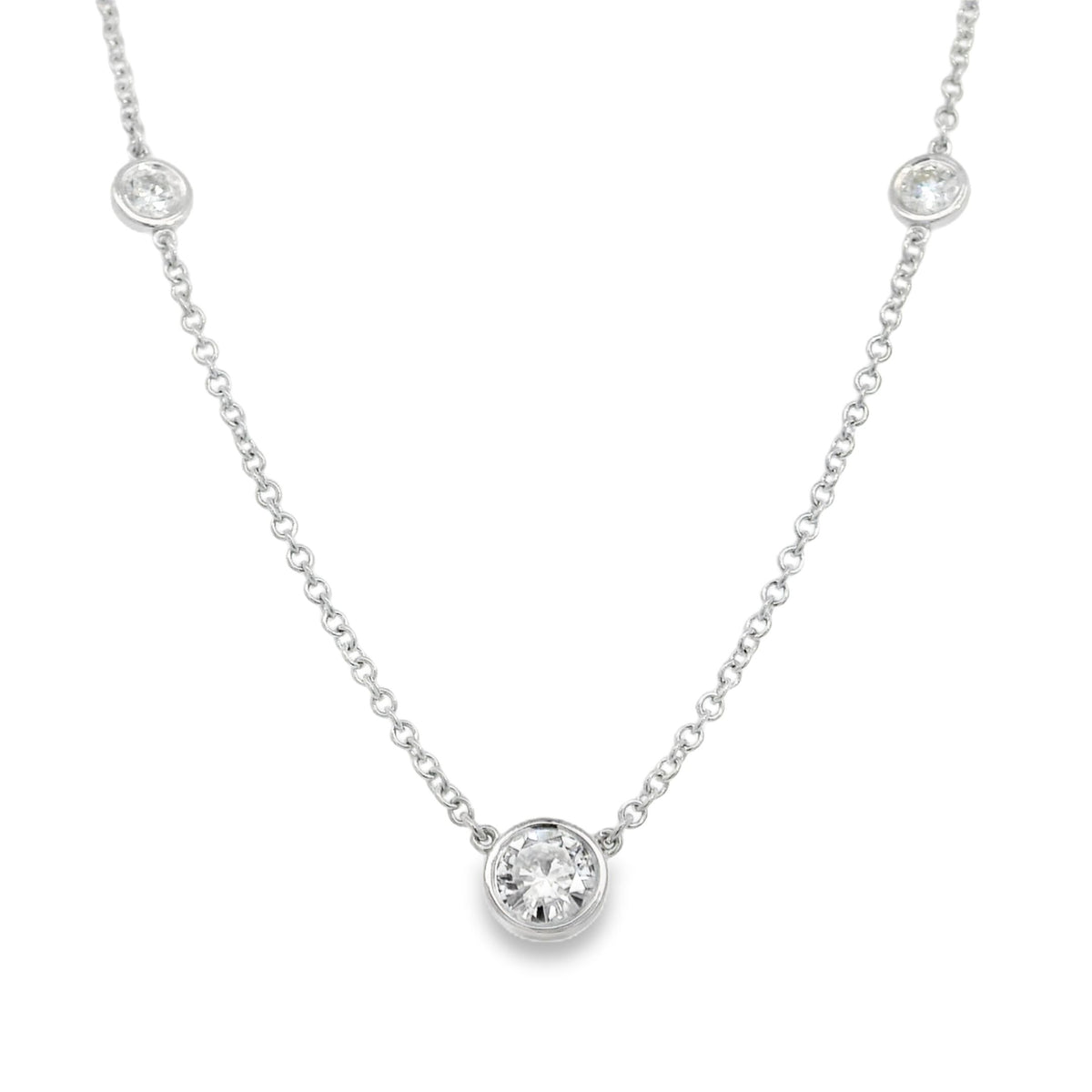 Three Stone Diamond Necklace