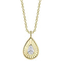 Shy Creations Pear Ribbed Diamond Necklace