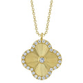 Shy Creations Ribbed Diamond Clover Necklace