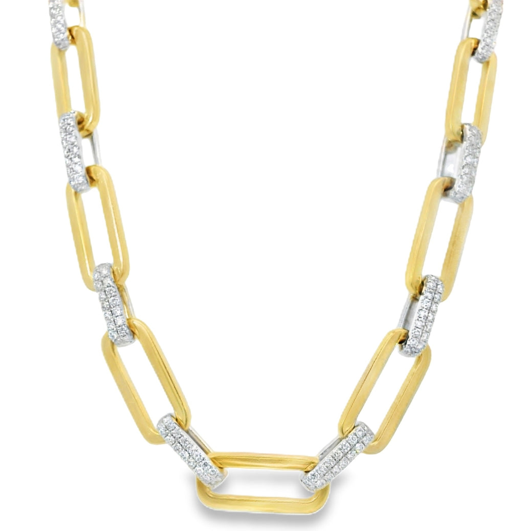 H.J. Namdar Two Tone Link Necklace