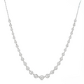 Ashi Diamond Halfway Graduated Bezel Set Diamond Tennis Necklace
