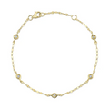 Gold Diamond Station Bracelet