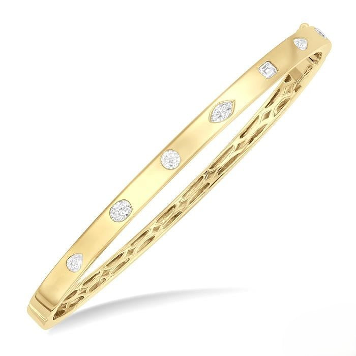 Ashi Diamond Mixed Shape Bezel Set Diamond Bangle