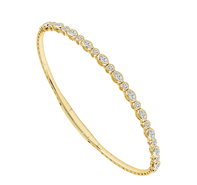 Bezel Diamond Flexi Bangle
