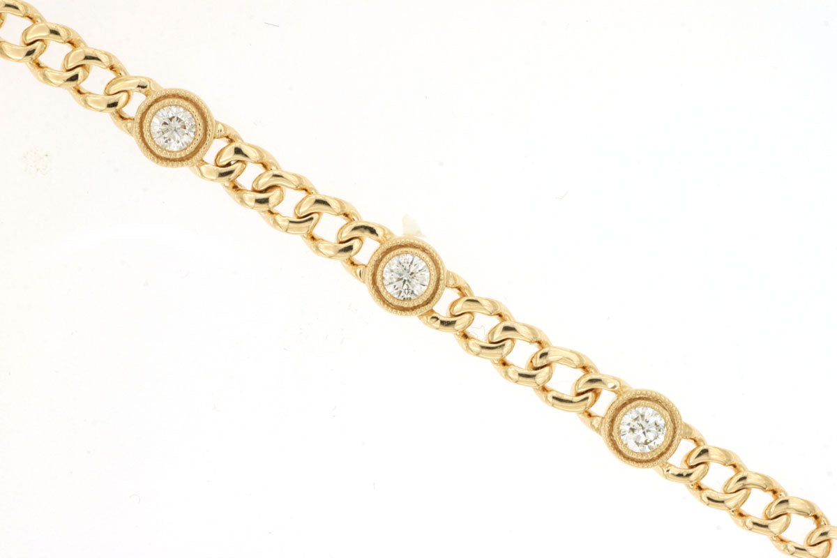 Royal Jewelry Manufacturing Diamond Bezel Chain Bracelet