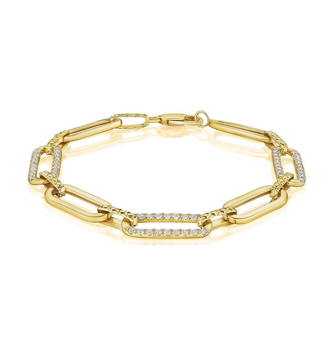 A. JAFFE Diamond Paperclip Quilted Bracelet