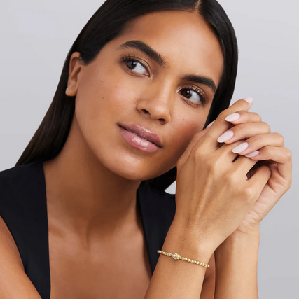 LAGOS 18K Gold Caviar Beaded Diamond Rondelle Cuff Bracelet | 3mm, view 2