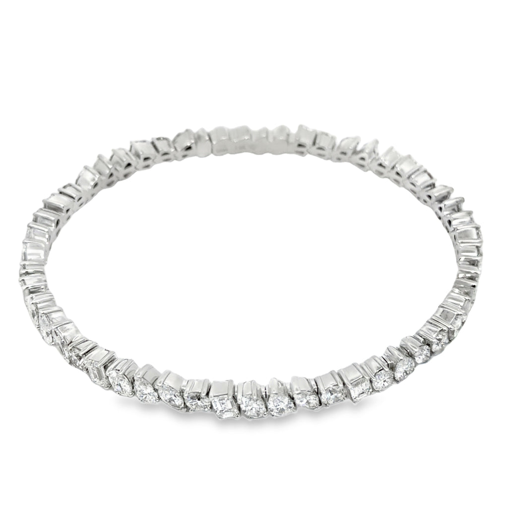 Paramount Gems Flexi Mixed Cut Diamond Bangle, view 2