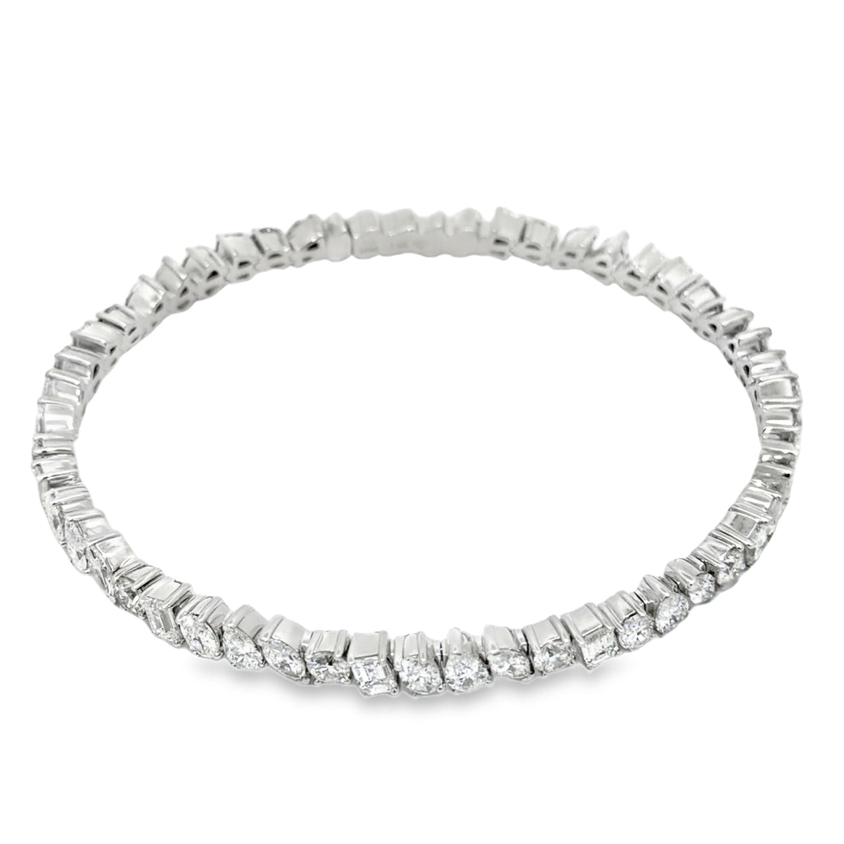 Paramount Gems Flexi Mixed Cut Diamond Bangle, view 2