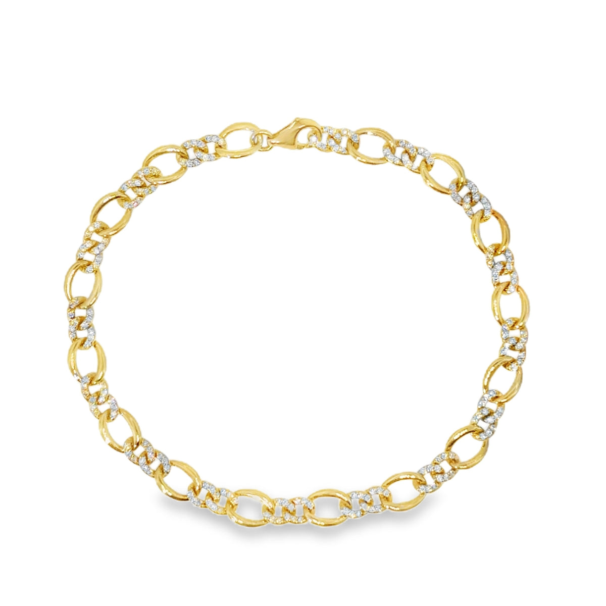 DSL Pearl Diamond Pave Link Bracelet
