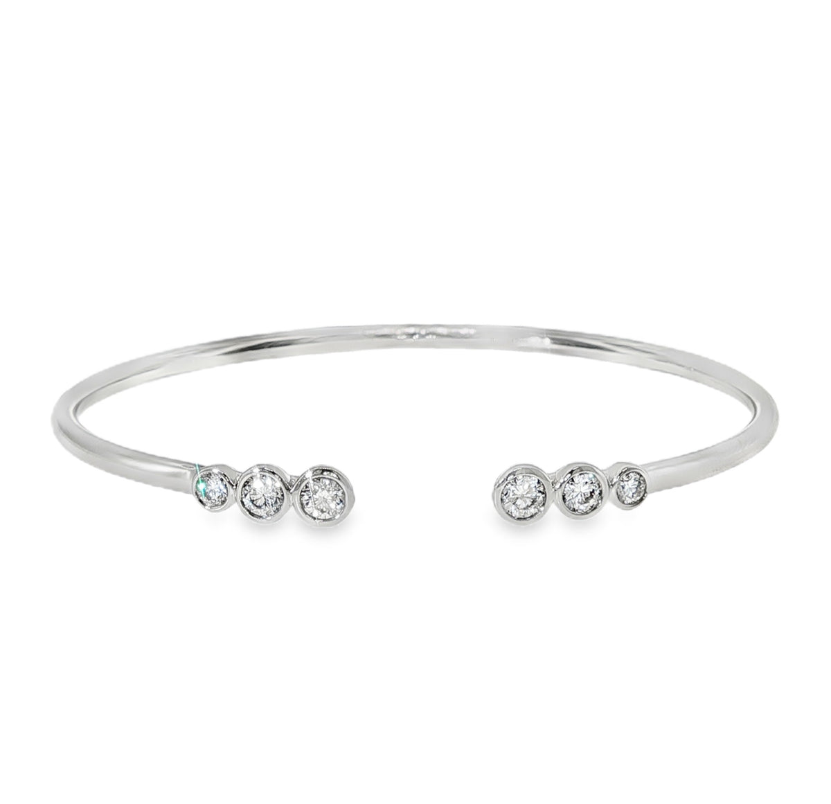 H.J. Namdar Diamond Bezel Open Cuff Bracelet