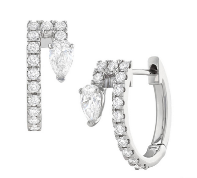 Ashi Diamond Couture Paradox Pear Hoop Earrings