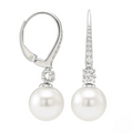 Pearl and Diamond Drop Earrings