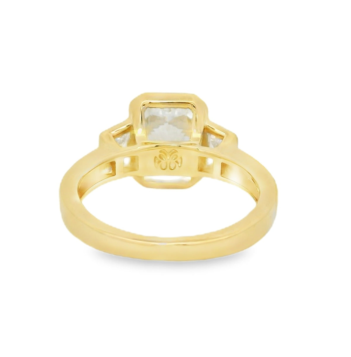 Three Stone Radiant Diamond Ring, view 3
