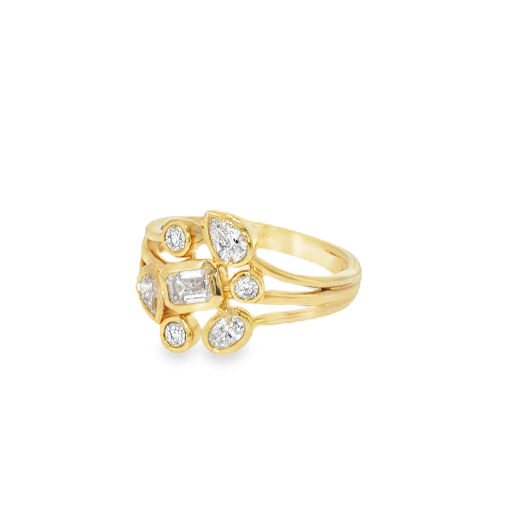 Paramount Gems Lab Grown Bezel Cluster Ring, view 2