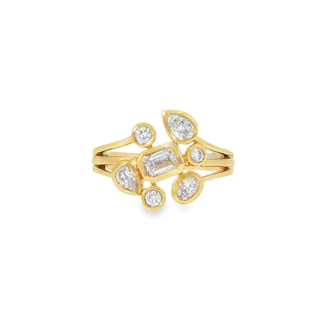 Paramount Gems Lab Grown Bezel Cluster Ring