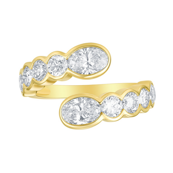 Smiling Rocks Lab Grown Bypass Bezel Ring