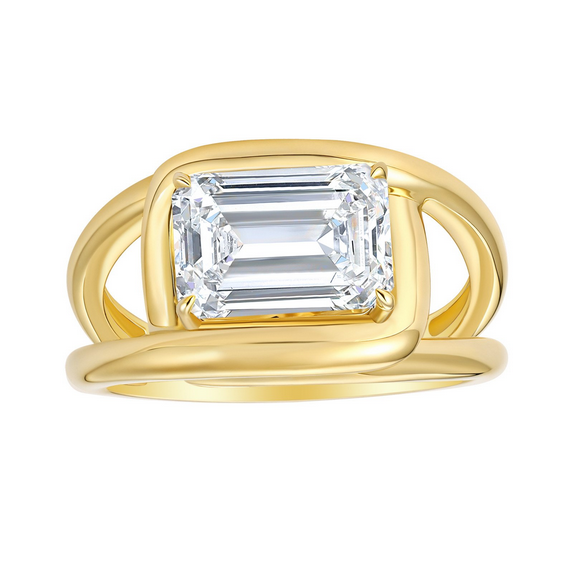 Smiling Rocks Lab Grown Emerald Cut Diamond Ring