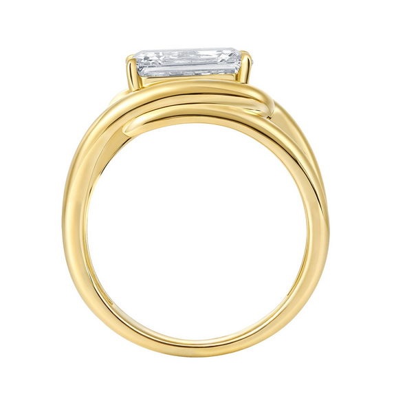 Smiling Rocks Lab Grown Emerald Cut Diamond Ring, view 2