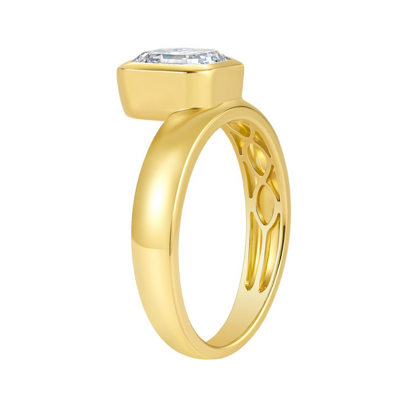 Smiling Rocks Lab Grown Asscher Cut Diamond Ring, view 3