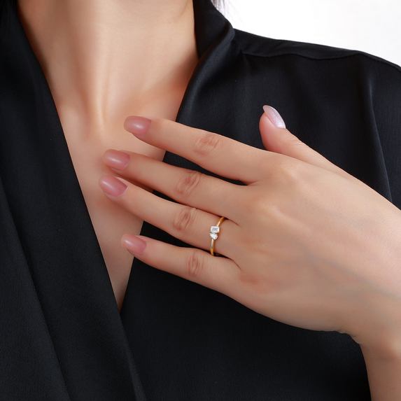 Smiling Rocks Lab Grown Diamond Two Stone Ring, view 2