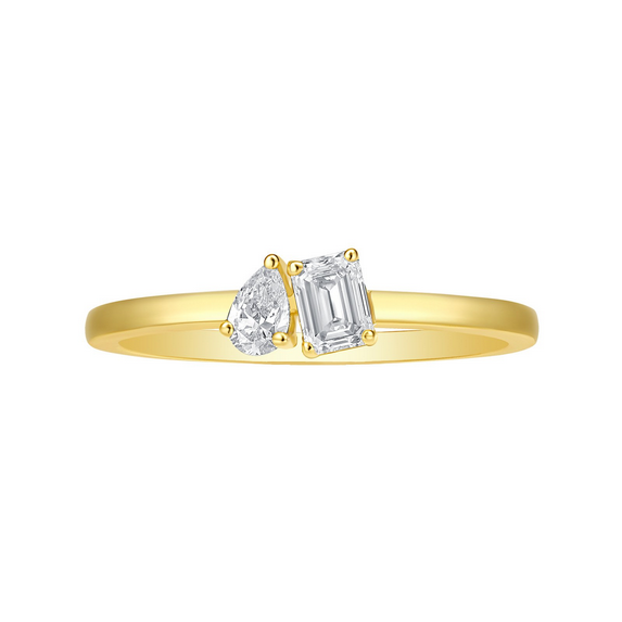 Smiling Rocks Lab Grown Diamond Two Stone Ring