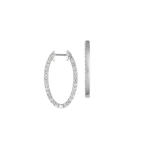 Chatham Created Gems & Diamonds Lab Grown Diamond Oval Hoops