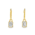 Paramount Gems Lab Grown Bezel Drop Earrings