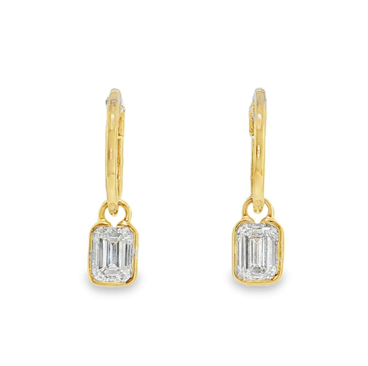 Paramount Gems Lab Grown Bezel Drop Earrings
