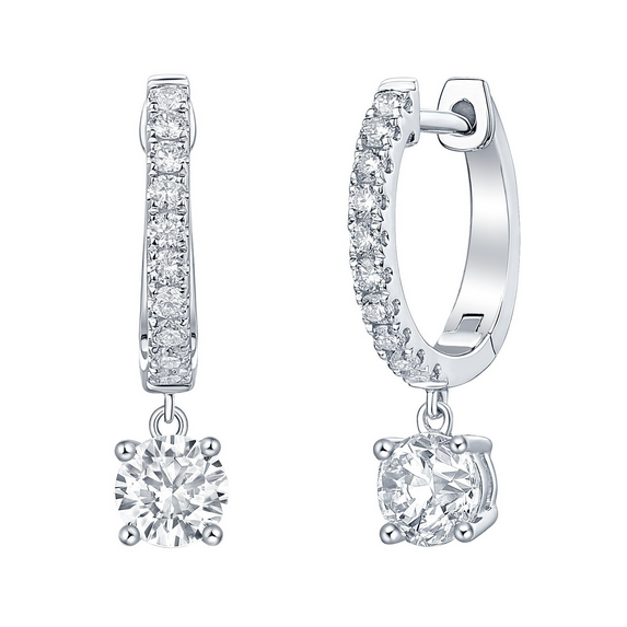 Smiling Rocks Lab Grown Diamond Drop Earrings, view 2