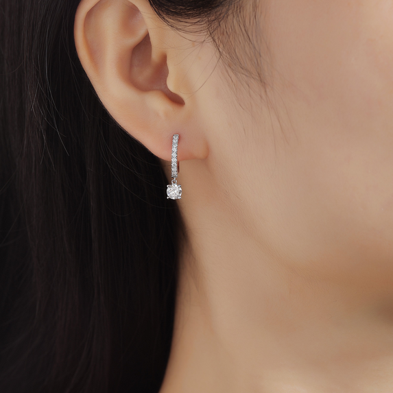 Smiling Rocks Lab Grown Diamond Drop Earrings, view 3