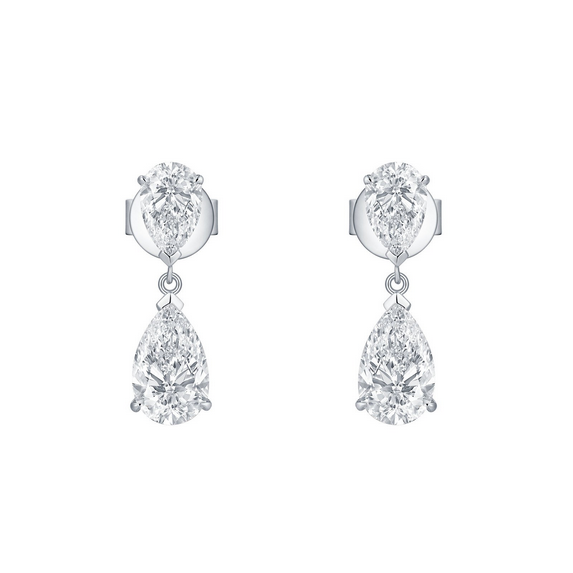 Smiling Rocks Lab Grown Pear Diamond Drop Earrings