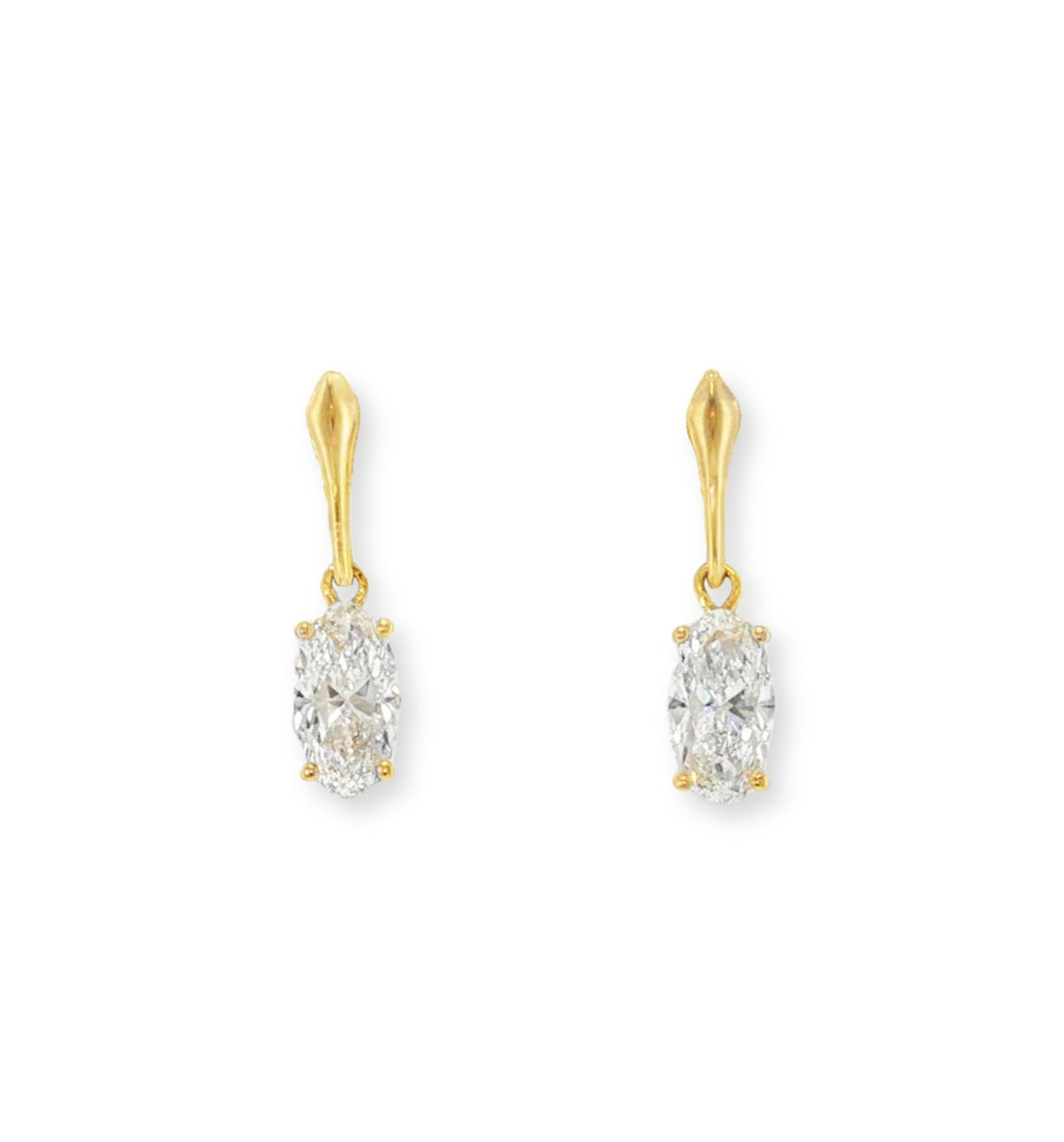 IDD Lab Grown Oval Diamond Drop Earrings