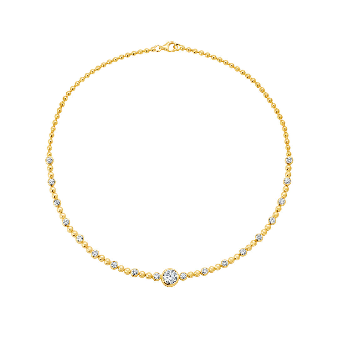Chatham Created Gems & Diamonds Lab Grown Diamond Bezel Necklace