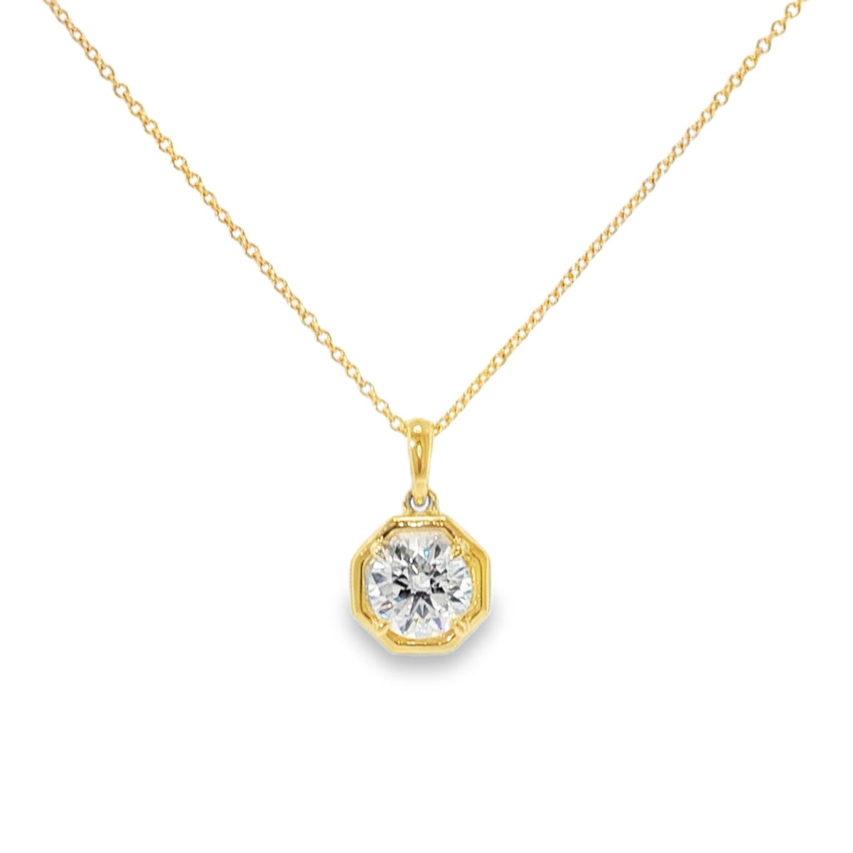 IDD Lab Grown Diamond Solitaire Frame Pendant