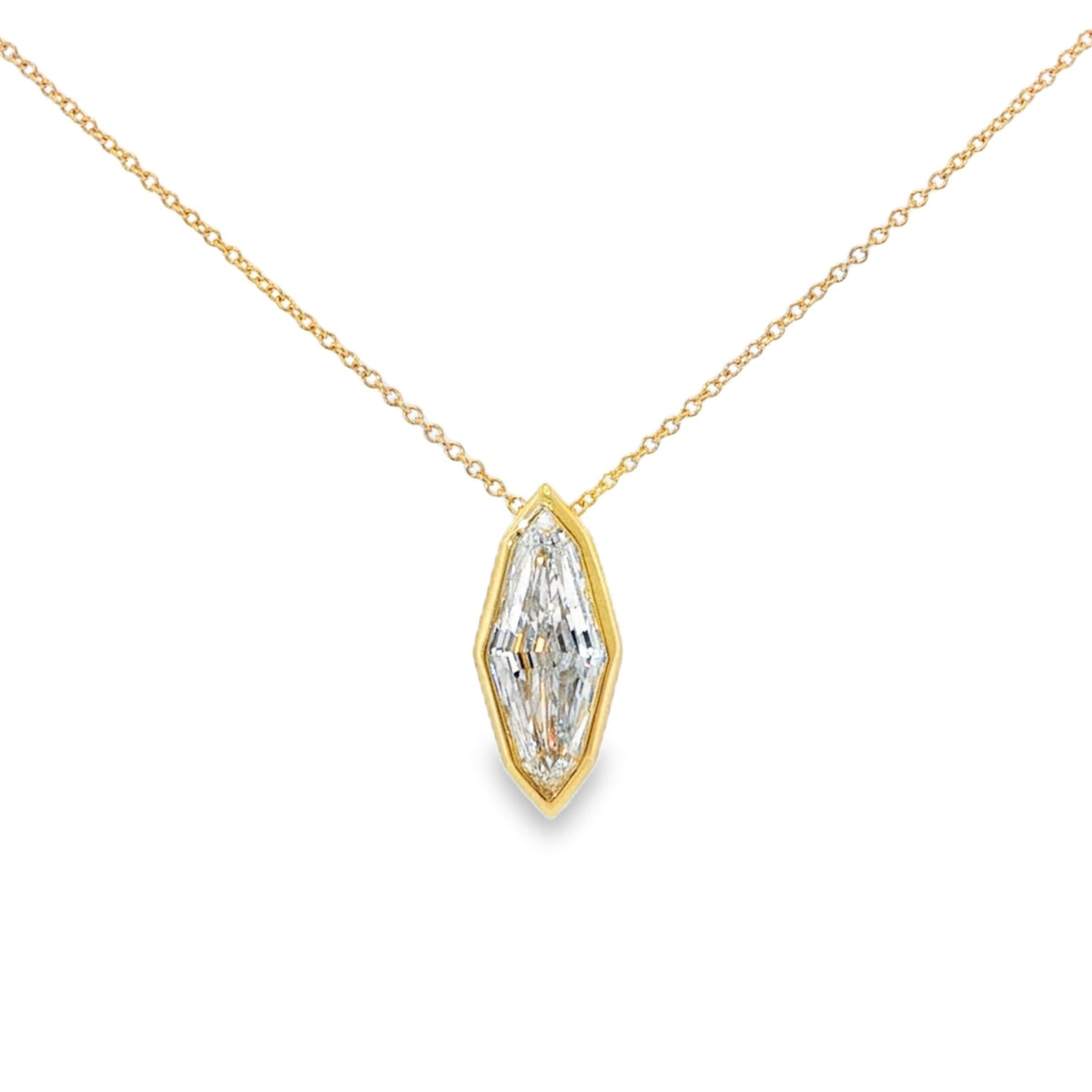 IDD Lab Grown Modified Marquise Bezel Pendant
