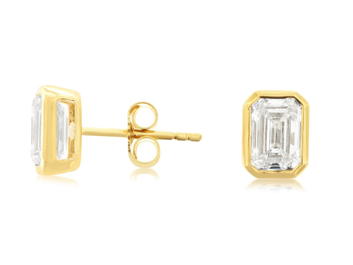 Royal Jewelry Manufacturing Lab Grown Emerald Cut Studs