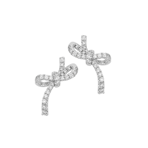 Chatham Created Gems & Diamonds Lab Grown Diamond Bow Studs