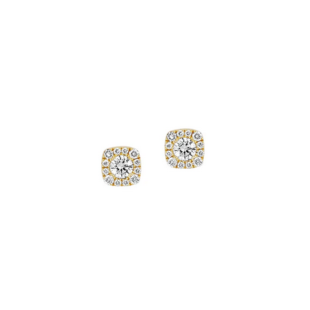Chatham Created Gems & Diamonds Lab Grown Diamond Halo Stud Earrings