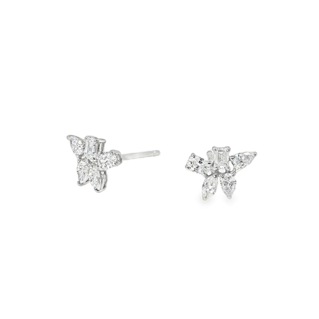 River Blue International Lab Grown Mixed Cut Studs, view 2