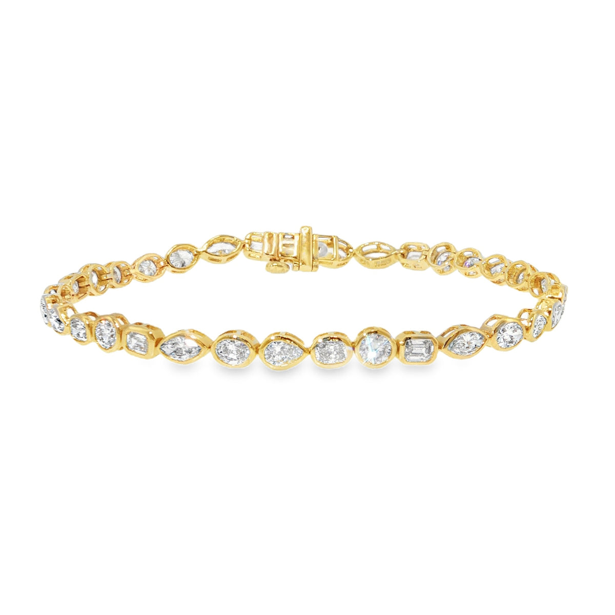 DV Jewelry Lab Grown Mixed Cut Diamond Bezel Bracelet