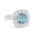 Madison L Designs Blue Topaz and Diamond Double Halo Ring