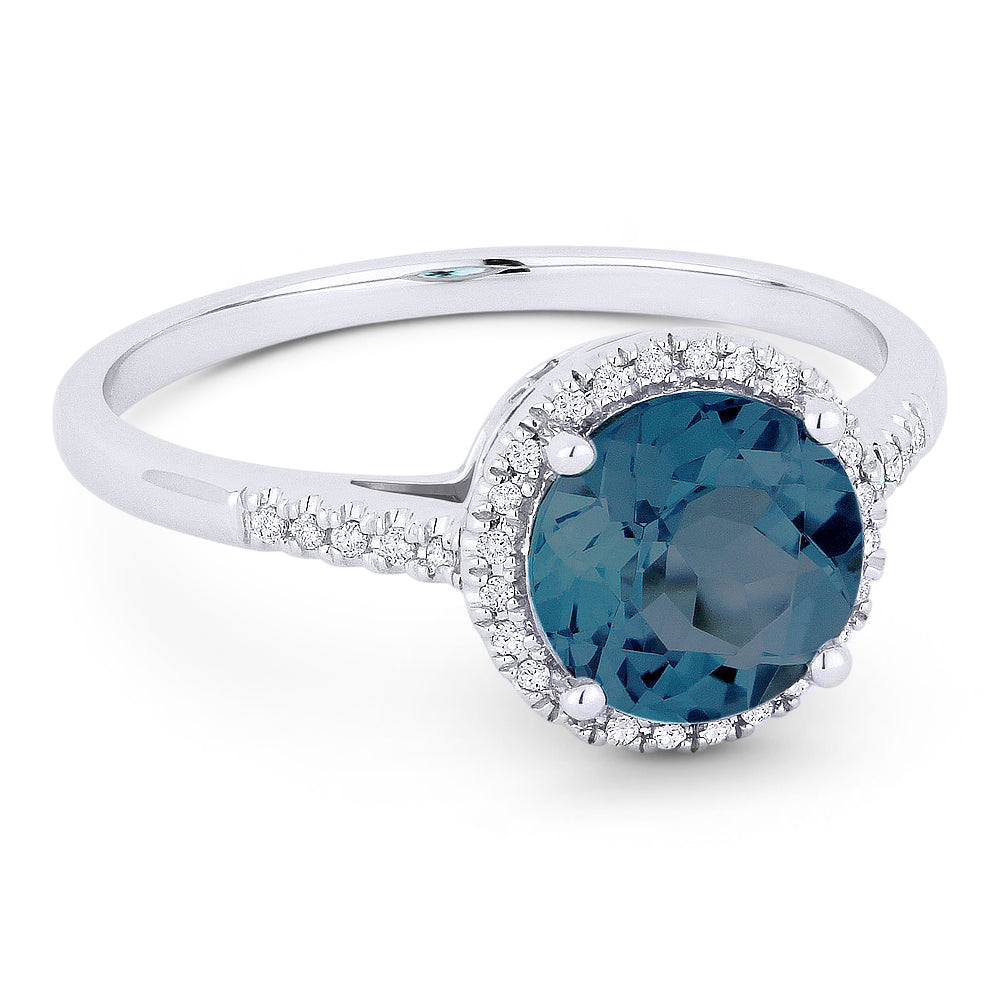 Madison L Designs London Blue Topaz Halo Ring