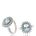 Ryan Gems Aquamarine and Diamond Ring