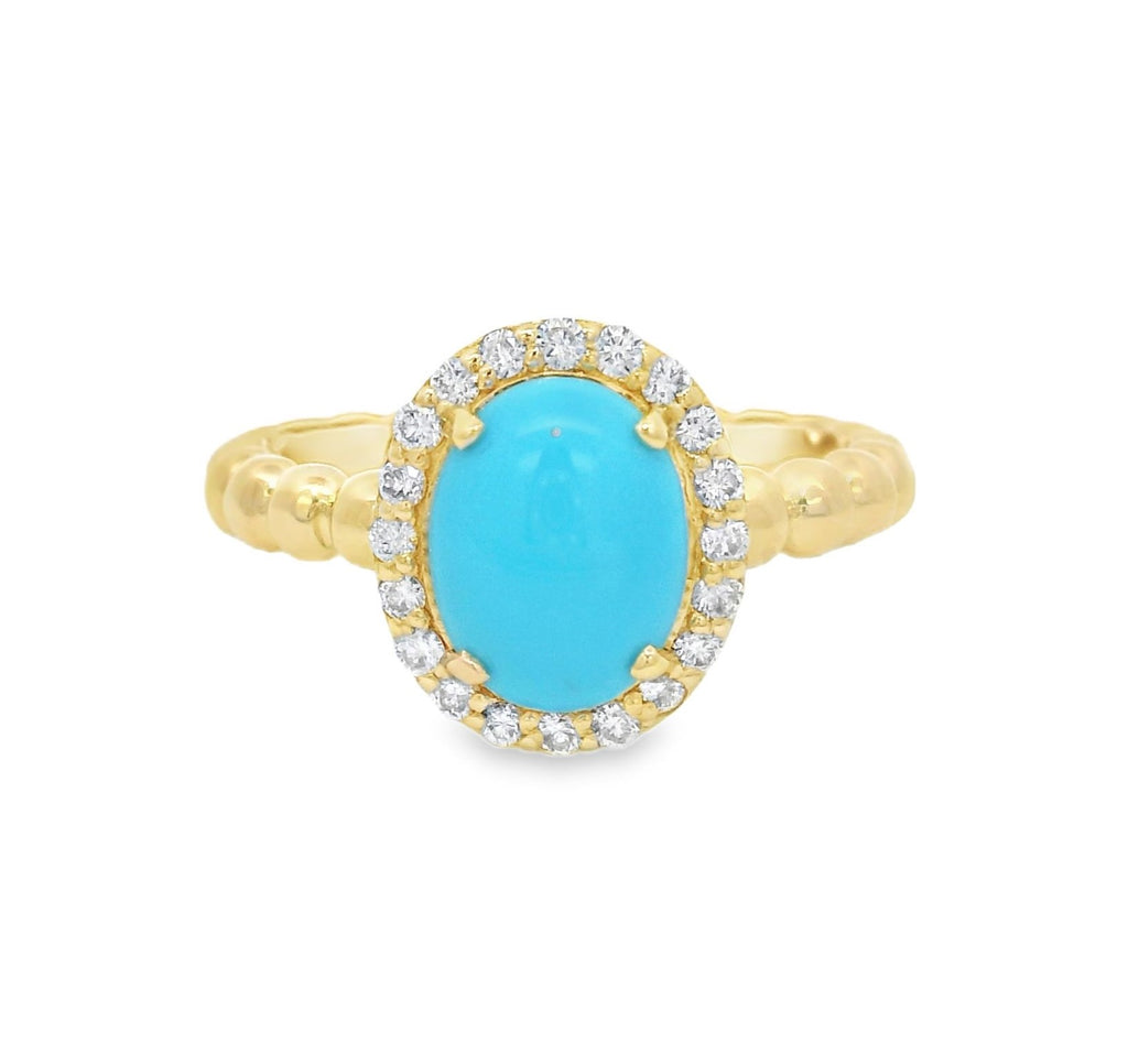 Raymond Mazza Turquoise and Diamond Ring