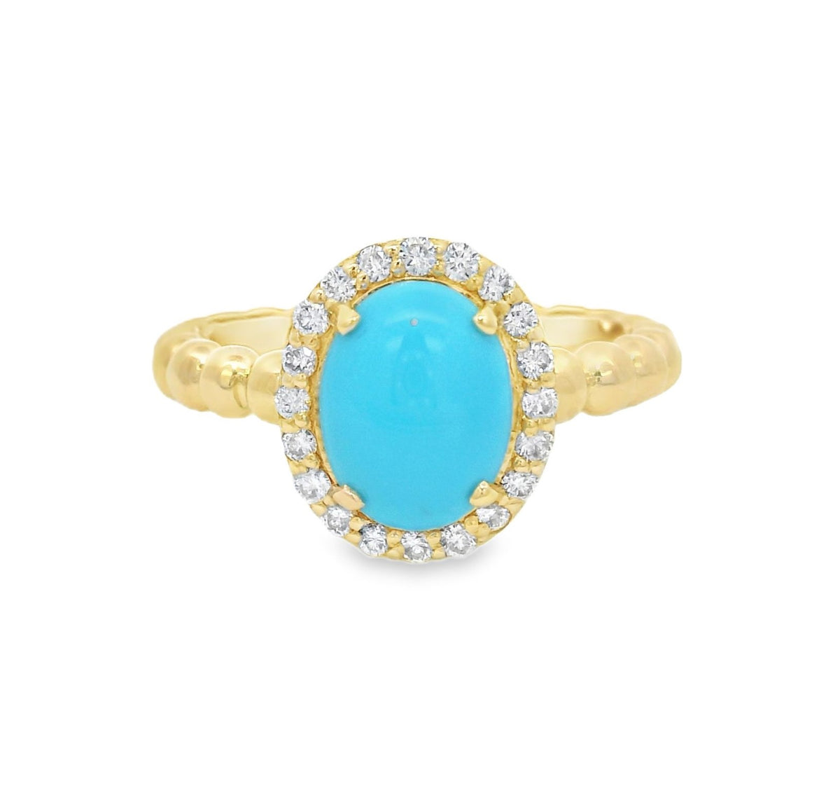 Raymond Mazza Turquoise and Diamond Ring